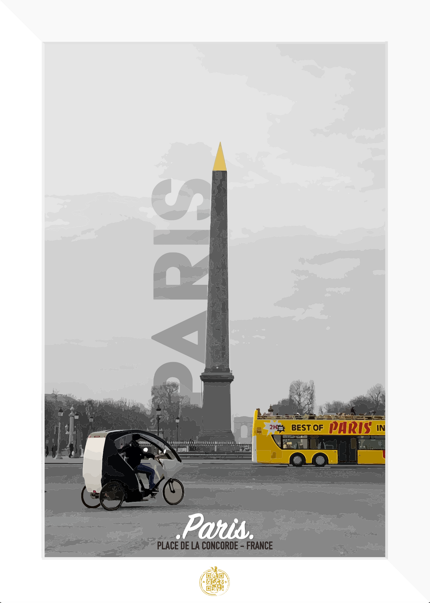 photo illustrée de l'obélisque de la place de la concorde à Paris