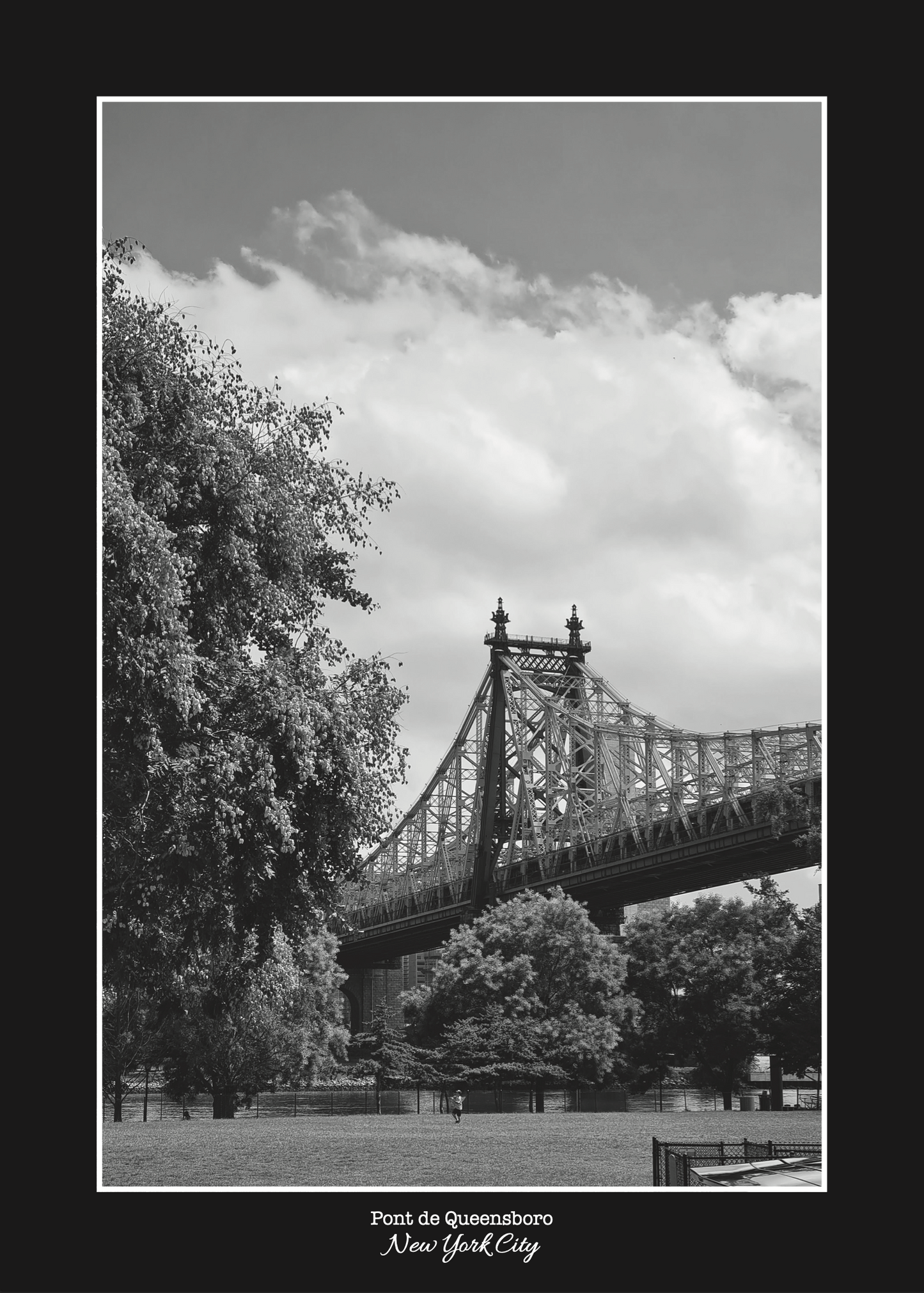 photo du pont de Queensboro en noir et blanc new york