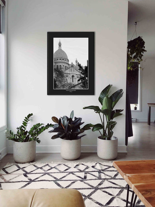 photo noir et blanc du sacré coeur de Paris