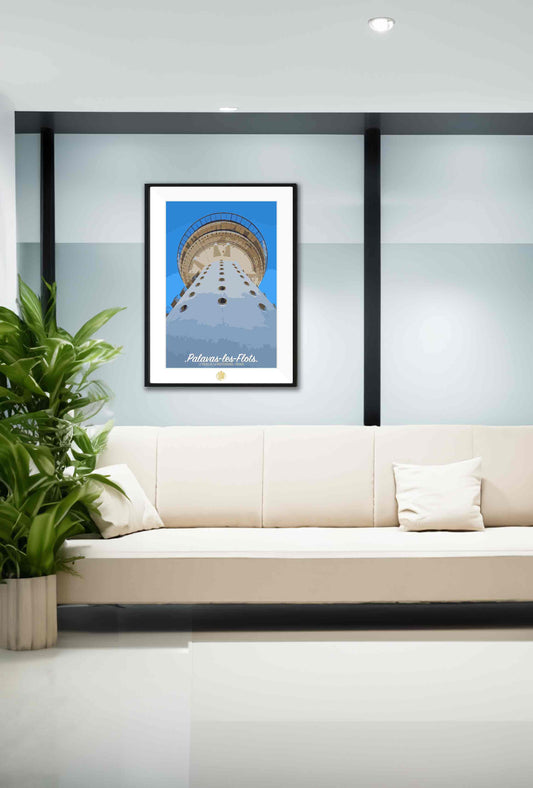 photo du phare de la ville de Palavas prise de dessous