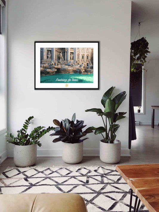 cadre mural représentant la fontaine de Trévi de Rome
