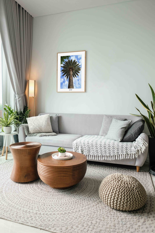 cadre mural d'une photo d'un palmier vue de dessous de l'alhambra de Grenade