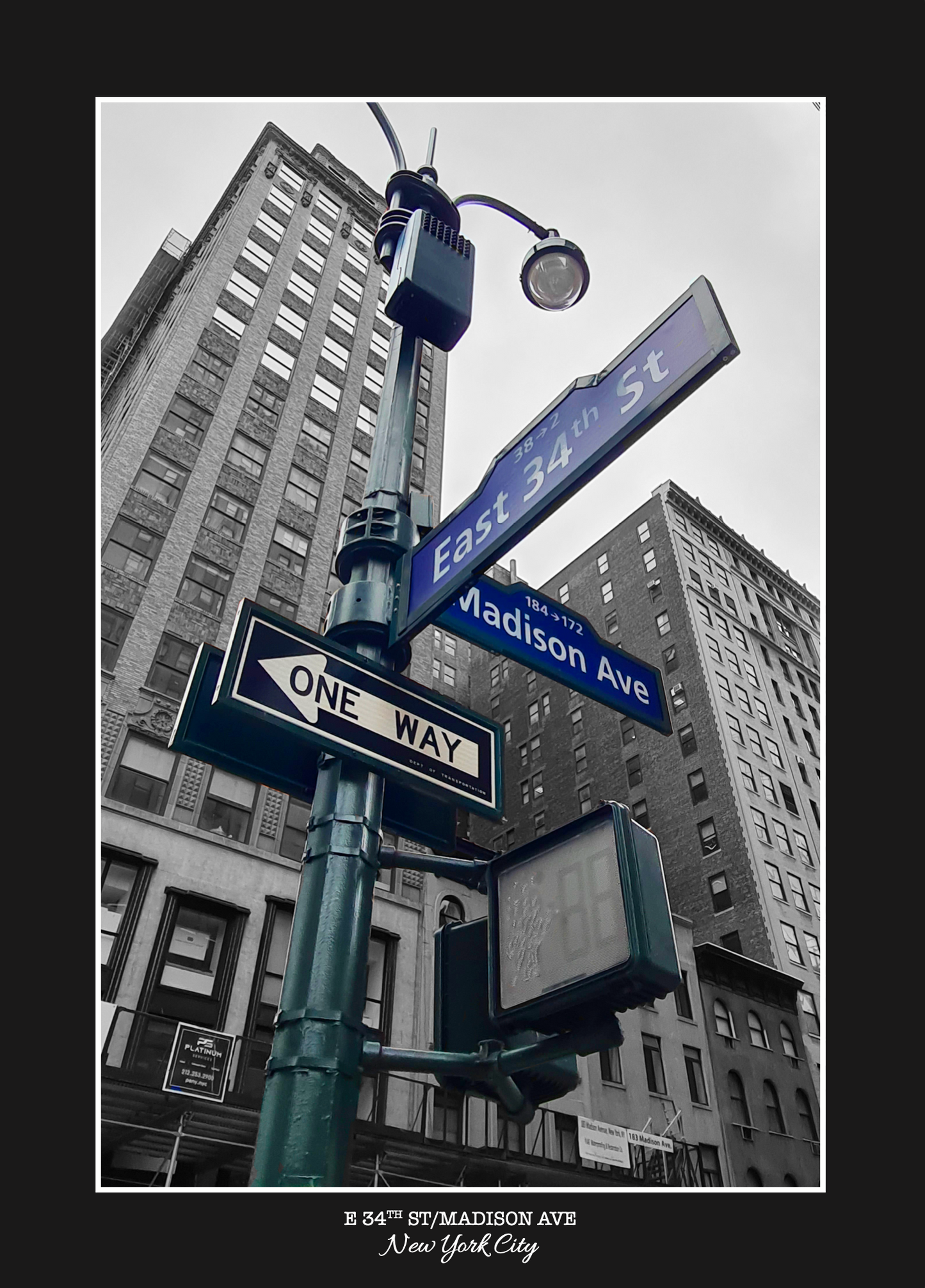 photo noir et blanc de la 34e rue de la ville de new york