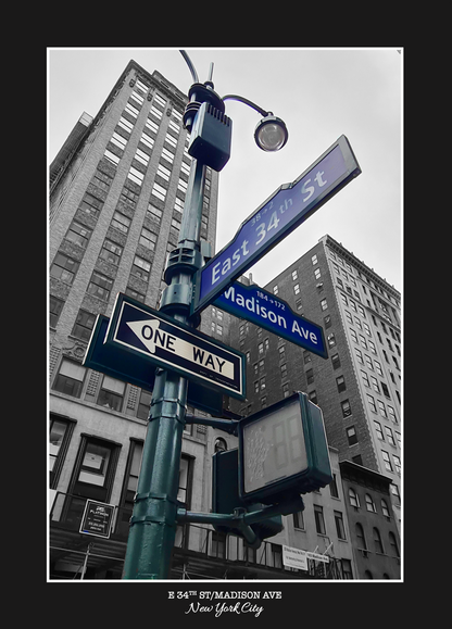 photo noir et blanc de la 34e rue de la ville de new york