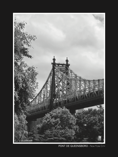 photo du pont de Queensboro en noir et blanc new york
